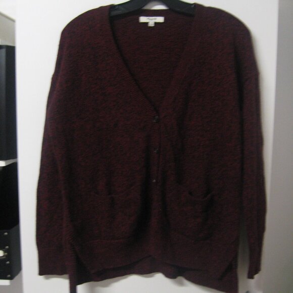 Madewell Maroon and Navy Cardigan with pockets - Picture 1 of 3